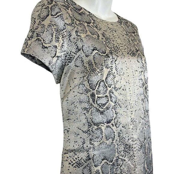 Sancturary Clothing Womens Snakeskin Reptile Metallic Mini Cocktail Dress sz M - Picture 5 of 16
